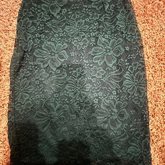 Forever 21 Dark Green Lace Pencil Skirt - Picture 4 of 4